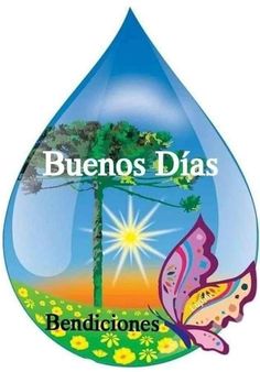 a water drop with a butterfly on it and the words bencionones written in spanish