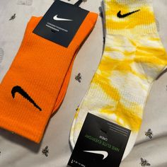 Brand Newyellow Ones Are Ankle Length. Offers Are Welcomed!! Nike Custom, Nike Orange, Custom Socks, Nike Accessories, Custom Nikes, Orange Yellow, Women's Nike, Color Orange, Ankle Length