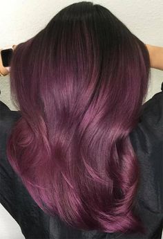 Prune Hair Color, Eggplant Hair Color Dark, Eggplant Purple Hair, Eggplant Hair Color, Plum Hair Color Ideas, Eggplant Hair, Purple Red Hair, Plum Hair Color, Purple Hair Color Ombre