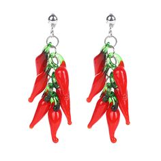 PRICES MAY VARY. Material:Red Chili Charm is made of High quality of resin. Lead-free and nickle-free. Also, environmental-friendly. Size:The Pepper pendant of this pepper is 4.6cm-5cm,Perfect for daily wear! TIPS:manual measuring permissible error. Food Earrings - The majority of our designs are inspired by our love , fashion, nature, symbols and art. Gift yourself ore a loved one with one of our gorgeous charms. Vegetable jewelry-Our earrings are perfect gift idea for wife, mother, girlfriend, Pepper Earrings, Vegetable Jewelry, Nature Symbols, Fashion Nature, Food Funny, Shopping Party, Food Earrings, Red Chili, Environmental Friendly