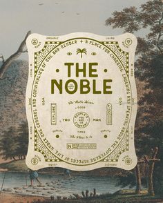 an advertisement for the noble on display in a museum