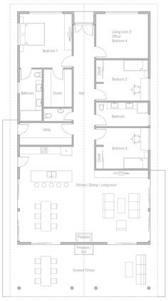 the floor plan for a two bedroom apartment with an attached living room and kitchen area