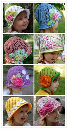 Hilaria crochet projects: Wonderful DIY Summer Crochet Panama Hats Free Patt... Crochet Cloche Hat Free Pattern, Cloche Hat Pattern, Simpul Makrame, Diy Crafts Crochet, Hat Patterns Free, Bonnet Crochet, Crochet Girls, Crochet Baby Hats