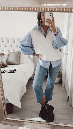 Outfits Otoño 2022, Outfits Betas, Cardigan Fall Outfit Aesthetic, Looks Jeans, Mode Casual, Mode Inspo, College Outfits, Winter Fashion Outfits, Looks Style