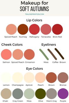 Soft Autumn Makeup Colors Warm Spring Makeup, Warm Spring Color Palette, Teal Inspiration, Winter Make Up, Light Spring Color Palette, Cool Winter Color Palette, Deep Winter Palette, Soft Autumn Color Palette