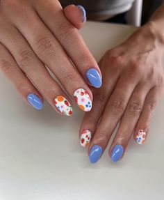 Nail Ideas Fruit, Blue Nails Summer, Summer Nails Summer, Indian Nails, Berry Nails, Fruit Nails, Fruit Nail, Nails Summer Nails, Spring Fruit