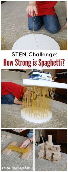 How Strong is Spaghetti?  STEM Challenge for Kids!  Create tests to investigate the strength of spaghetti. Vetenskapliga Experiment, Science Experience, Steam Ideas, Preschool Stem, Kid Science, Science Club, Stem Challenge, Wallpaper Ios