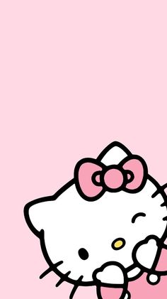 a hello kitty wallpaper with pink background