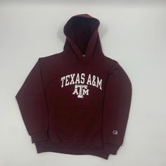 "Youth Texas A&M Aggies Champion Hoodie Size Youth Medium. Measurements  pit to pit 18\" length 21\" IKU: 9.4.14" 2024 Aspirations, Texas Hoodie, Track Design, Random Clothes, Georgetown Tx, A M, Texas A&m, Champion Hoodie, Birthday List