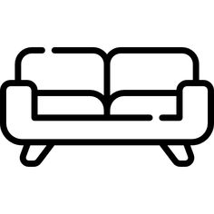 a black and white line drawing of a couch