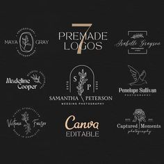 the logos for seven different photographers