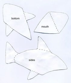 two paper fish cut out to look like they are in the same pattern as each other