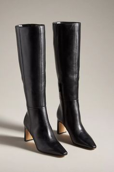 Sam Edelman Sylvia Boots | Anthropologie Fall 2024 Shoes, Holiday Dinner Outfit, Women Heel, Daily Shoes, Leather Boots Black, Dr Shoes, College Essentials, Plastic Heels, Shoe Closet