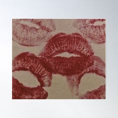 an image of lipstick drawn on paper with the words love written in red and white