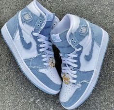 Nike Jordan Air 1 High, Nike Air Jordan Denim, Air Jordan Denim Outfit, Jordan Denim Shoes, Air Jordan 1 High Denim, Denim Air Jordan 1 Outfit, Denim Nike Shoes, Denim Jordan Outfit, Nike Denim Sneakers