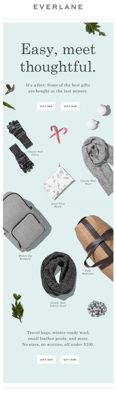 an advertisement for the everlane store featuring items from different countries, including sweaters and scarves