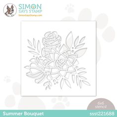 the simon says stamp is shown with an image of a flower