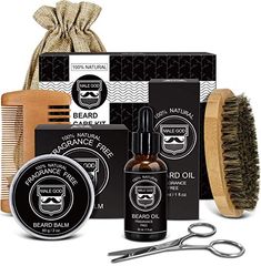 Beard Growth Kit, Best Beard Oil, Beard Comb, Stocking Stuffers For Men, Beard Brush