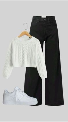 Black And White Outfits For School, Presentation Outfit, Casual College Outfits, Casual Outfits For Teens, Cute Dress Outfits, Casual Preppy Outfits, Outfit Inspo Casual