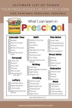 the ultimate homeschool checklist for preschool