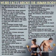 a man and woman standing next to each other in front of a poster with the words weird fact about the human body