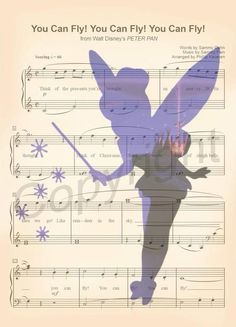 an image of a sheet music with the words you can fly, if you can fly