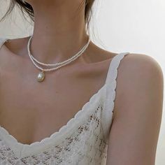 Welcome To Cifeeo Official Store! Pearl Chain Necklace, Pearl Choker Necklace, Girl Jewelry, Choker Style, Unique Necklace, Chain Choker Necklace, Chain Necklaces, Pearl Pendant Necklace, Pearl Choker