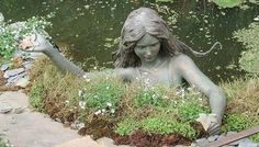 Statue, Water, Flowers, Banner Discord, The World, Twitter, Green