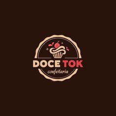 the logo for doce tok confectia is shown on a dark background