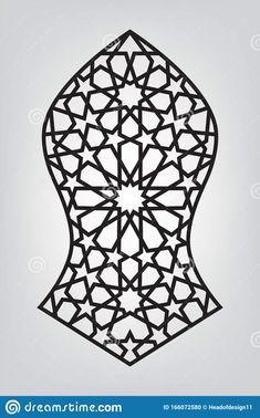 islamic ornament design in black and white