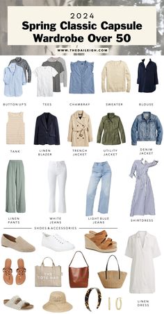 Wardrobe Over 50, Spring Wardrobe Essentials, Classic Capsule Wardrobe, Summer Wardrobe Essentials