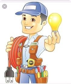 a man holding a light bulb in his right hand and a hose on the other