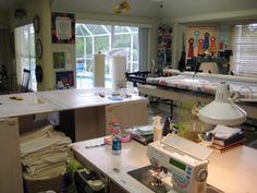 the sewing room is clean and ready for us to use