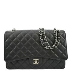 Item Details: Elevate your style with the Chanel Classic Flap, an icon of luxury and timeless elegance. Meticulously crafted with the signature Chanel design, this handbag epitomizes enduring sophistication. Make a chic statement with this esteemed accessory, symbolizing the perfect blend of fashion and class. Series: Classic Jumbo Double Flap Style: Shoulder/Crossbody Bag Material: Quilted Caviar Leather Color: Black Made: Italy Serial Number: 13419131 Made Year: 2009 - 2010 Measurements: W 13" Chanel Classic Jumbo, Chanel Design, Shoulder Bag Black, Classic Flap, Handbag Accessories, Cloth Bags, Chanel Classic Flap, Chanel Classic, Leather Shoulder Bag