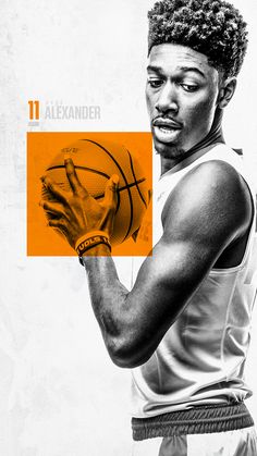 an image of a man holding a basketball in his right hand with the number 11 on it