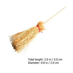 a broom is shown with measurements for the length and weight on it's head