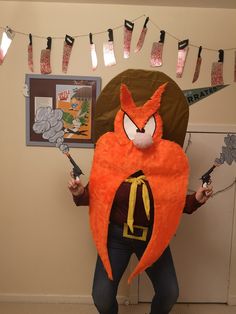 Cosplay, cartoon character costume Daffy Duck Costume Diy, Yosemite Sam Costume, Cartoon Characters Costumes Ideas, Clever Halloween, Mascaras Halloween, Yosemite Sam, Homemade Halloween Costumes