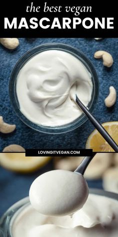 the best vegan mascarpone recipe with lemons and cashews in it