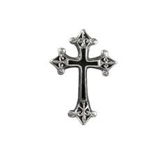 a black and white cross on a white background