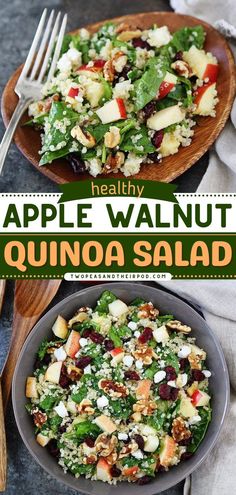 Apple Walnut Quinoa Salad, best fall recipes, fall salads Quinoa Recipes Easy, Quinoa Recipes Healthy, Apple Walnut, Thanksgiving Recipe, Quinoa Salad Recipes, Autumn Salad, Thanksgiving Side, Healthy Salad, Mediterranean Diet Recipes