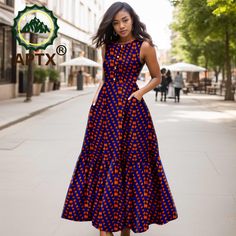 Dress Ankara, Ankara, A Line Dress, Women's Dress, Women's Clothing, High Waist, High Waisted