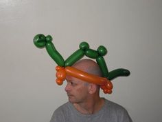 a man with an inflatable balloon on his head