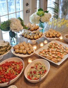 a table filled with lots of different types of food