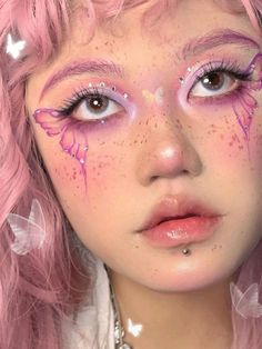 Make Up Yeux, Maquillage On Fleek, Mekap Mata, Butterfly Makeup, Drag Make-up, Cute Eye Makeup, Graphic Makeup, Smink Inspiration