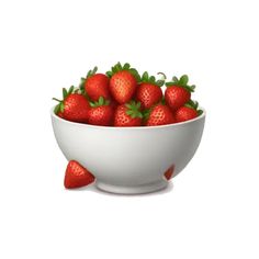 a white bowl filled with lots of ripe strawberries