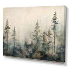 a painting with trees in the background