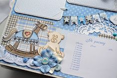 a close up of a scrapbook with paper