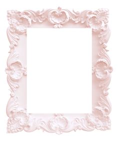 an ornate white frame on a white background