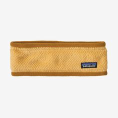 This soft, high-pile fleece headband keeps your ears warm and features a plush microdenier fleece trim that helps it stay in place. Made in a Fair Trade Certified™ factory. | Patagonia Re-Tool Fleece Headband in Beeswax Tan - Winter Headbands - Recycled Polyester/Pfas 50% Logo, Fleece Headbands, Winter Headbands, Women's Beanie, Wide Headband, Red Hats, Ear Warmers, Body Size, Nicaragua