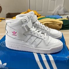 New With Tags, Box Not Included Adidas Forum Mid Women, Adidas Forum Mid, White Crocs, Adidas Forum, Adidas Originals Women, Adidas Outfit, Shoe Inspo, Swag Shoes, Shoes Adidas